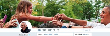 Barack Obama için Twitter sayfası 