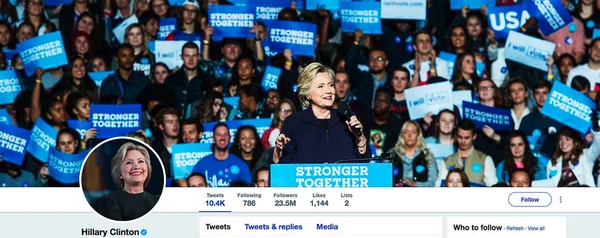 Página Twitter Para Hillary Clinton Hillary Diane Rodham Clinton Uma — Fotografia de Stock