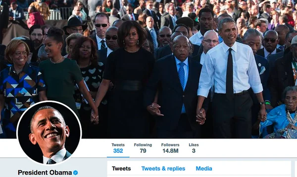 Página Twitter Para Barack Obama — Fotografia de Stock