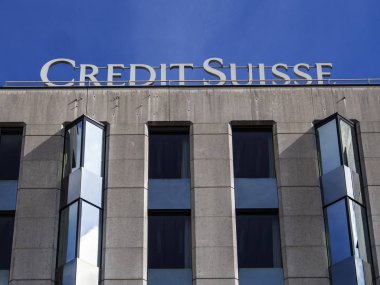 Jeneva, İsviçre - Eyl 22, 2018: Credit Suisse bank şube Cenevre