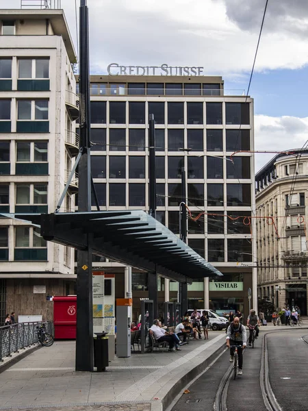 Jeneva Switzerland Sep 2018 Credit Suisse Bank Branch Geneva — Stock Photo, Image