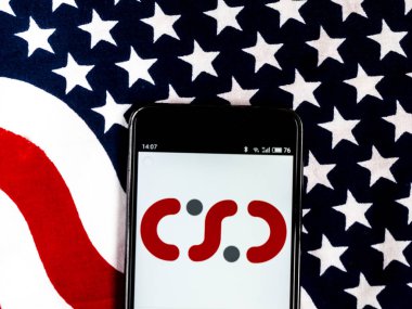 Kiev, Ukrayna - 24 Ekim 2018: Bilgisayar bilimleri bilgi teknoloji şirket logosu akıllı telefon görüntülenen gördüm.. 