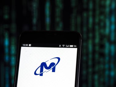 Kiev, Ukrayna - 26 Ekim 2018: Mikron Technology Corporation logo akıllı telefon görüntülenen gördüm.