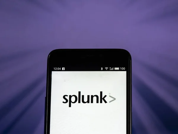 乌克兰基辅 2018年10月26日 Splunk 公司徽标显示在智能手机上 — 图库照片