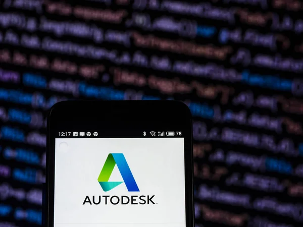 Kiev Ukraine Oct 2018 Autodesk Software Company Logo Seen Displayed — Stock Photo, Image