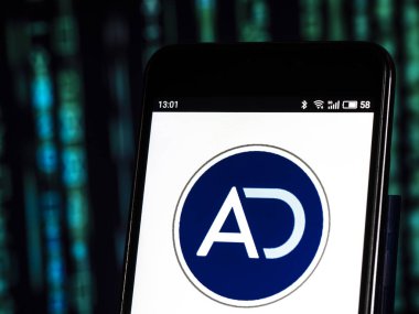 Kiev, Ukrayna - 1 Kasım 2018: Accessdata grup Llc yazılım şirketi logo akıllı telefon görüntülenen gördüm. 