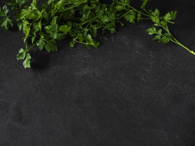 maydanoz ile koyu arka plan