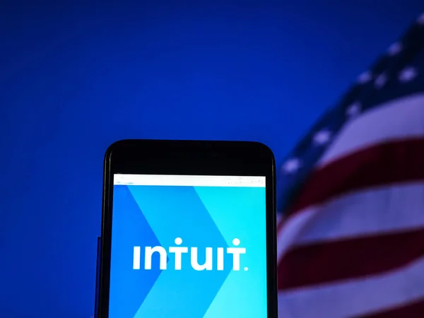 Kiev Ukraine Nov 2018 Intuit Inc Logo Seen Displayed Smart — Stock Photo, Image