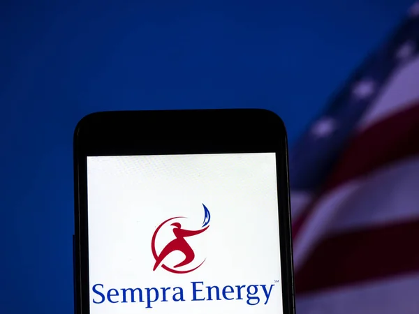 키예프 우크라이나 2018 Sempra 에너지 유틸리티 스마트 전화에 됩니다 Sempra — 스톡 사진