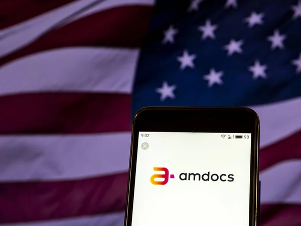 Kiev Ukraine 2018 Amdocs Corporation Logo Auf Dem Smartphone — Stockfoto