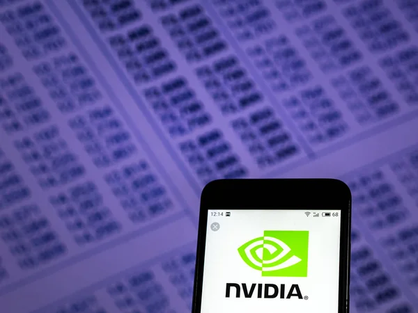 Kiev Oekraïne Dec 2018 Nvidia Computer Spel Bedrijfslogo Gezien Smart — Stockfoto