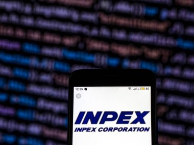 Kiev, Ukrayna - 6 Aralık 2018: Inpex şirket logosu akıllı telefon görüntülenen gördüm.