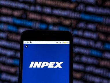 Kiev, Ukrayna - 6 Aralık 2018: Inpex şirket logosu akıllı telefon görüntülenen gördüm.