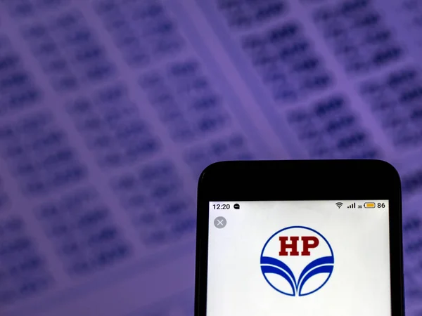 Kiev Ukrajna Dec 2018 Hindustan Petroleum Company Logo Látható Megjelenített — Stock Fotó