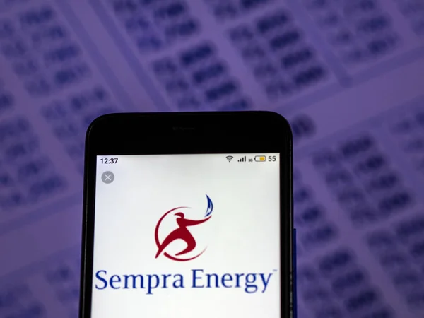 Κίεβο Ουκρανία Δεκεμβρίου 2018 Λογότυπο Της Εταιρείας Sempra Ενεργειακές Χρησιμότητες — Φωτογραφία Αρχείου