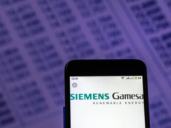 Kiev Ukraine 2018 Siemens Gamesa Logo Für Erneuerbare Energie Auf — Stockfoto