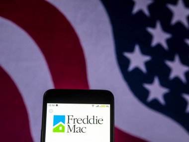 Kiev, Ukrayna - 11 Aralık 2018: Freddie Mac Mortgage kredi şirket logosu akıllı telefon görüntülenen gördüm.