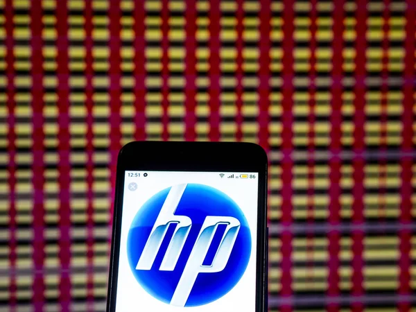 Kiev Ukrajna Dec 2018 Hewlett Packard Software Cég Logó Látható — Stock Fotó