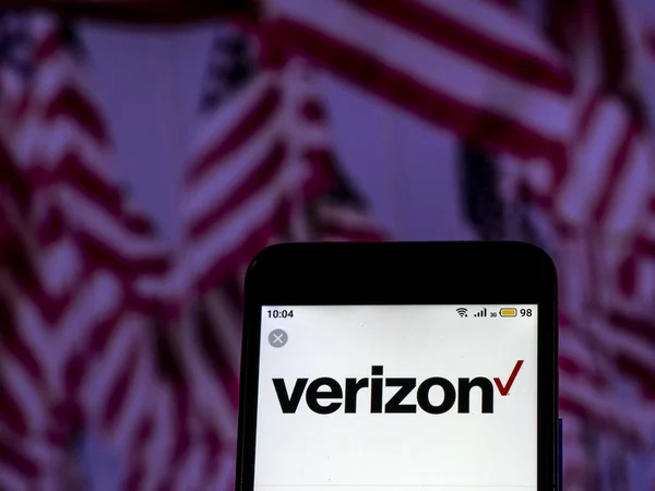 Kijów Ukraina Grudzień 2018 Logo Firmy Verizon Wireless Telekomunikacji Widziałem — Zdjęcie stockowe