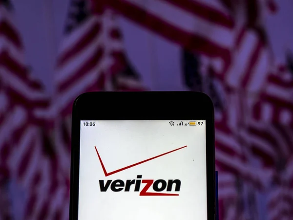 Kijów Ukraina Grudzień 2018 Logo Firmy Verizon Wireless Telekomunikacji Widziałem — Zdjęcie stockowe