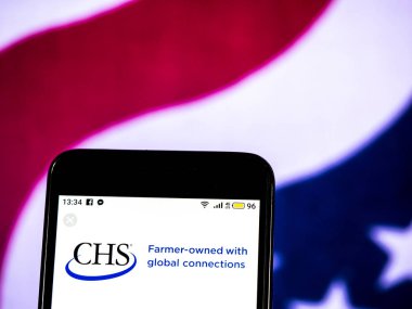 Kiev, Ukrayna - 14 Aralık 2018: Chs Inc logo akıllı telefon görüntülenen gördüm.
