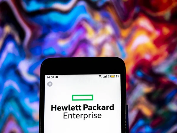 Kiev Ukraine Déc 2018 Hewlett Packard Enterprise Logo Entreprise Technologie — Photo