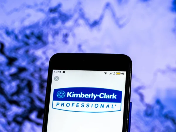 Kiev Ukraine Dezembro 2018 Kimberly Clark Corporation Logo Visto Exibido — Fotografia de Stock