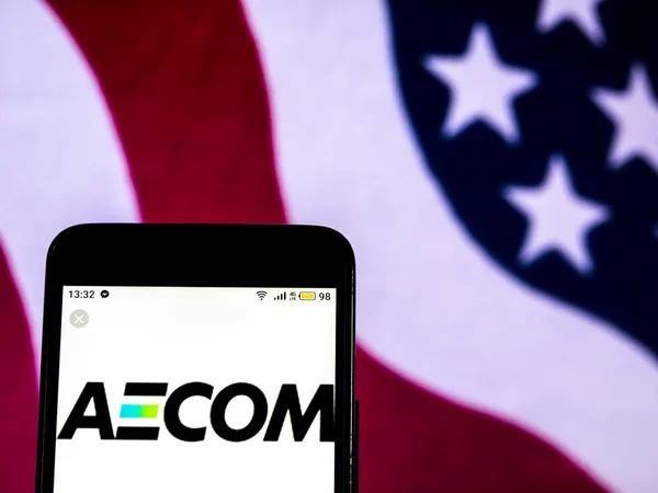 키예프 우크라이나 2018 Aecom 엔지니어링 로고는 스마트 — 스톡 사진