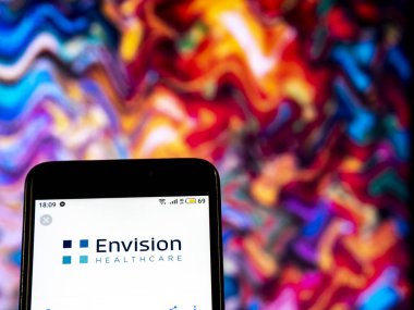 Kiev, Ukrayna - 19 Aralık 2018: Sağlık sağlık öngörülüyor şirket logosu akıllı telefon görüntülenen gördüm