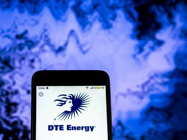 Kijów Ukraina Dec 2018 Dte Energii Elektryczne Usługi Firmy Logo — Zdjęcie stockowe