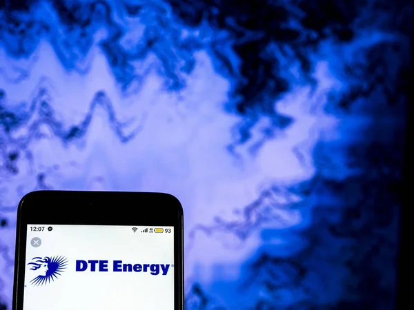 Kijów Ukraina Dec 2018 Dte Energii Elektryczne Usługi Firmy Logo — Zdjęcie stockowe