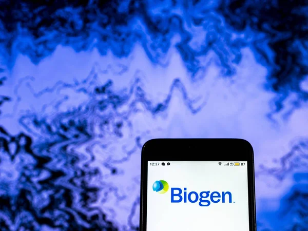 Kiev Ukraine 2018 Biogen Biotechnology Company Logo Erscheint Auf Dem — Stockfoto