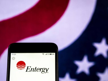 Entergy şirket logosu akıllı telefon görüntülenen gördüm