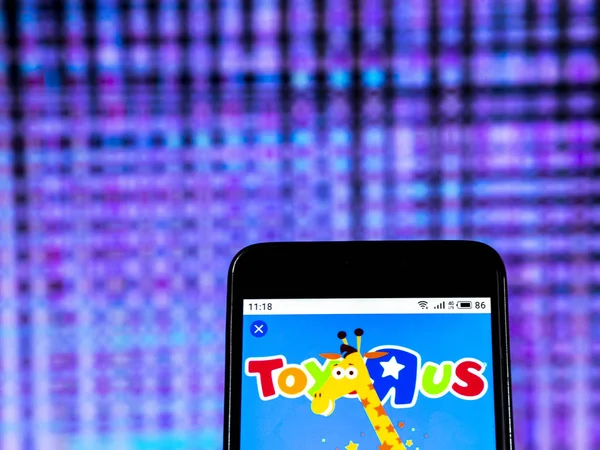 Toys Logo Entreprise Vente Détail Vêtements Affiché Sur Téléphone Intelligent — Photo