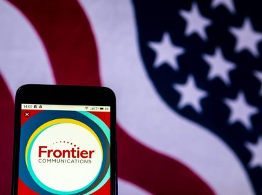 Kiev, Ukrayna - 26 Aralık 2018: Sınır iletişim telekomünikasyon şirket logosu akıllı telefon görüntülenen gördüm