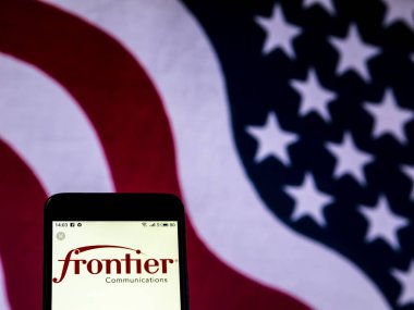 Kiev, Ukrayna - 26 Aralık 2018: Sınır iletişim telekomünikasyon şirket logosu akıllı telefon görüntülenen gördüm