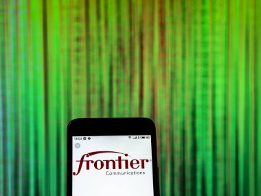 Kiev, Ukrayna - 26 Aralık 2018: Sınır iletişim telekomünikasyon şirket logosu akıllı telefon görüntülenen gördüm