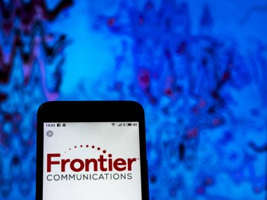 Kiev, Ukrayna - 26 Aralık 2018: Sınır iletişim telekomünikasyon şirket logosu akıllı telefon görüntülenen gördüm