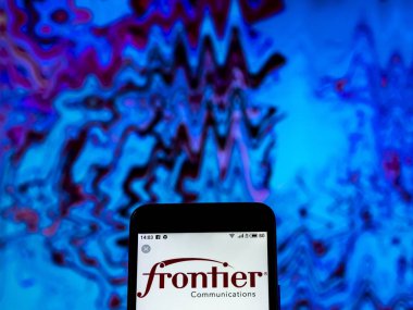 Kiev, Ukrayna - 26 Aralık 2018: Sınır iletişim telekomünikasyon şirket logosu akıllı telefon görüntülenen gördüm