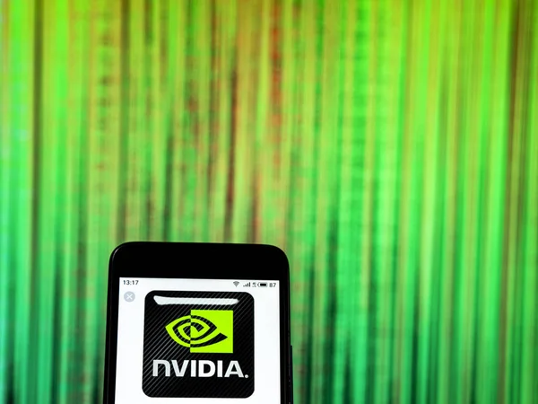 Kiev Oekraïne Dec 2018 Nvidia Computer Spel Bedrijfslogo Gezien Smart — Stockfoto