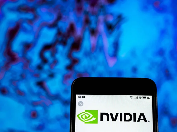 Kiev Oekraïne Dec 2018 Nvidia Computer Spel Bedrijfslogo Gezien Smart — Stockfoto