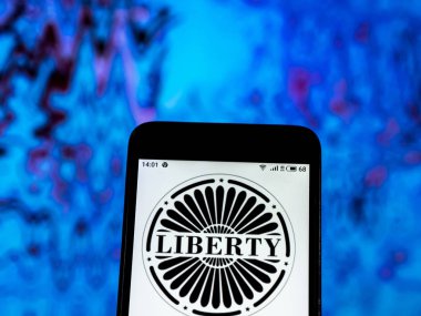 Kiev, Ukrayna - 29 Aralık 2018: Özgürlük medya şirketi logo akıllı telefon görüntülenen gördüm