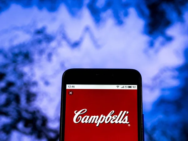 Kiev Ukrayna Aralık 2018 Campbell Çorba Şirket Logosu Akıllı Telefon — Stok fotoğraf