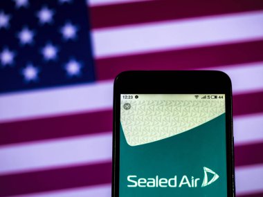 Kiev, Ukrayna - Jan 1, 2019: Kapalı hava şirket logosu akıllı telefon görüntülenen gördüm