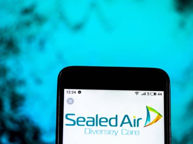 Kiev, Ukrayna - Jan 1, 2019: Kapalı hava şirket logosu akıllı telefon görüntülenen gördüm