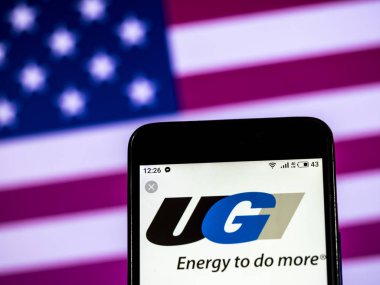 Kiev, Ukrayna - Jan 1, 2019: Şirketinin şirket logosu akıllı telefon görüntülenen gördüm