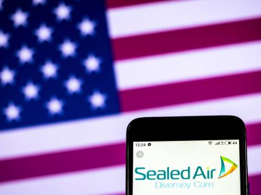 Kiev, Ukrayna - Jan 1, 2019: Kapalı hava şirket logosu akıllı telefon görüntülenen gördüm