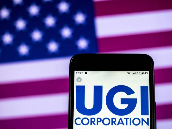 Kiev Ukraine Jan 2019 Ugi Corporation Logo Seen Displayed Smart — Stock Photo, Image