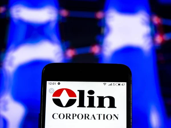 Kijów Ukraina Stycznia 2019 Olin Corporation Produkcji Logo Firmy Widoczne — Zdjęcie stockowe