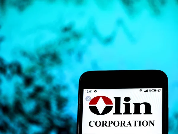 Kijów Ukraina Stycznia 2019 Olin Corporation Produkcji Logo Firmy Widoczne — Zdjęcie stockowe